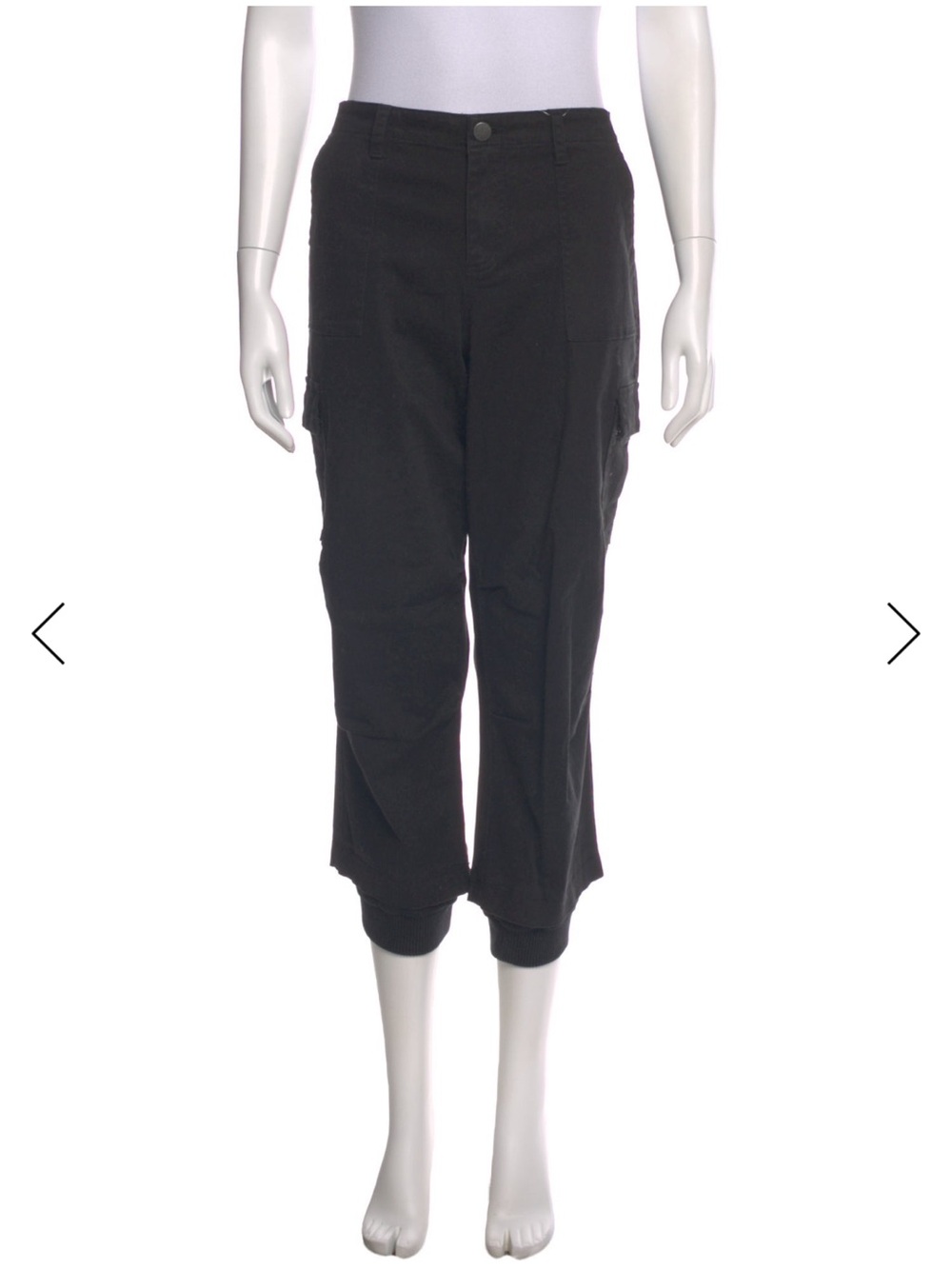 Alice + Olivia Black Cargo Capris with Cuffed Ankles